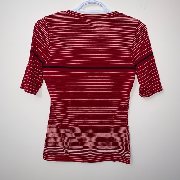 Nautica | Red Striped Half Sleeve Top - Picture 4 of 7